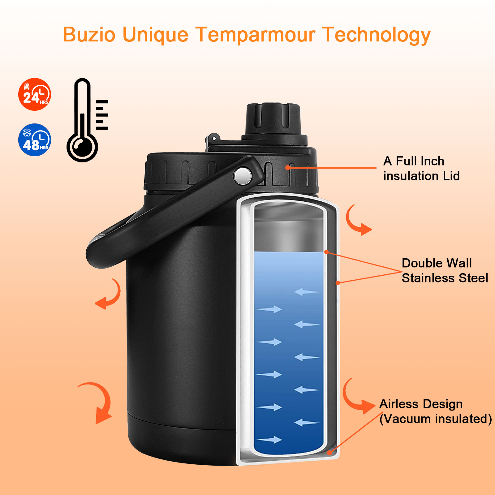64oz Vacuum insulated water bottle