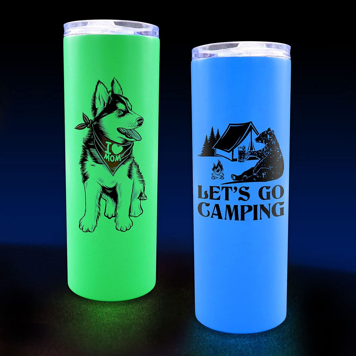 20oz Straight GLOW in the Dark Sublimation Tumbler