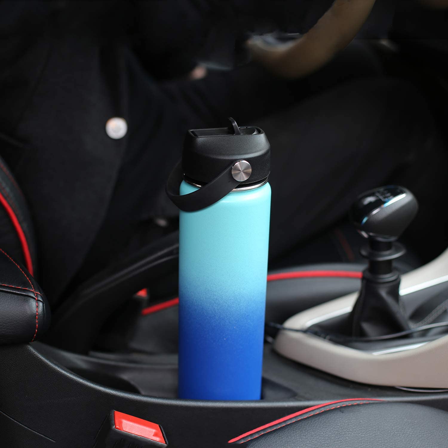 Straw Lid for Hydro Flask Wide Mouth Sports Water Bottle with 2 Straws and 1 Brush