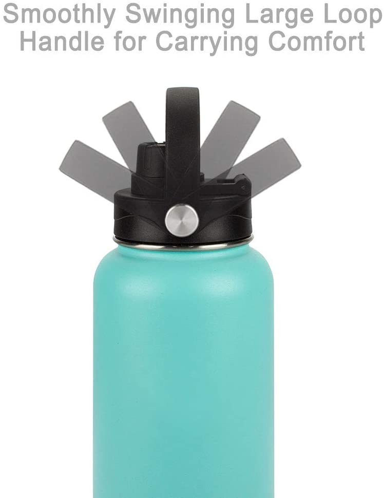 Wide Mouth Flip Up Twist Lid with Flexible Handle Compatible with Hydro Flask, Simple Modern, Takeya, Iron Flask - Fits Most Wide Mouth Water Bottles