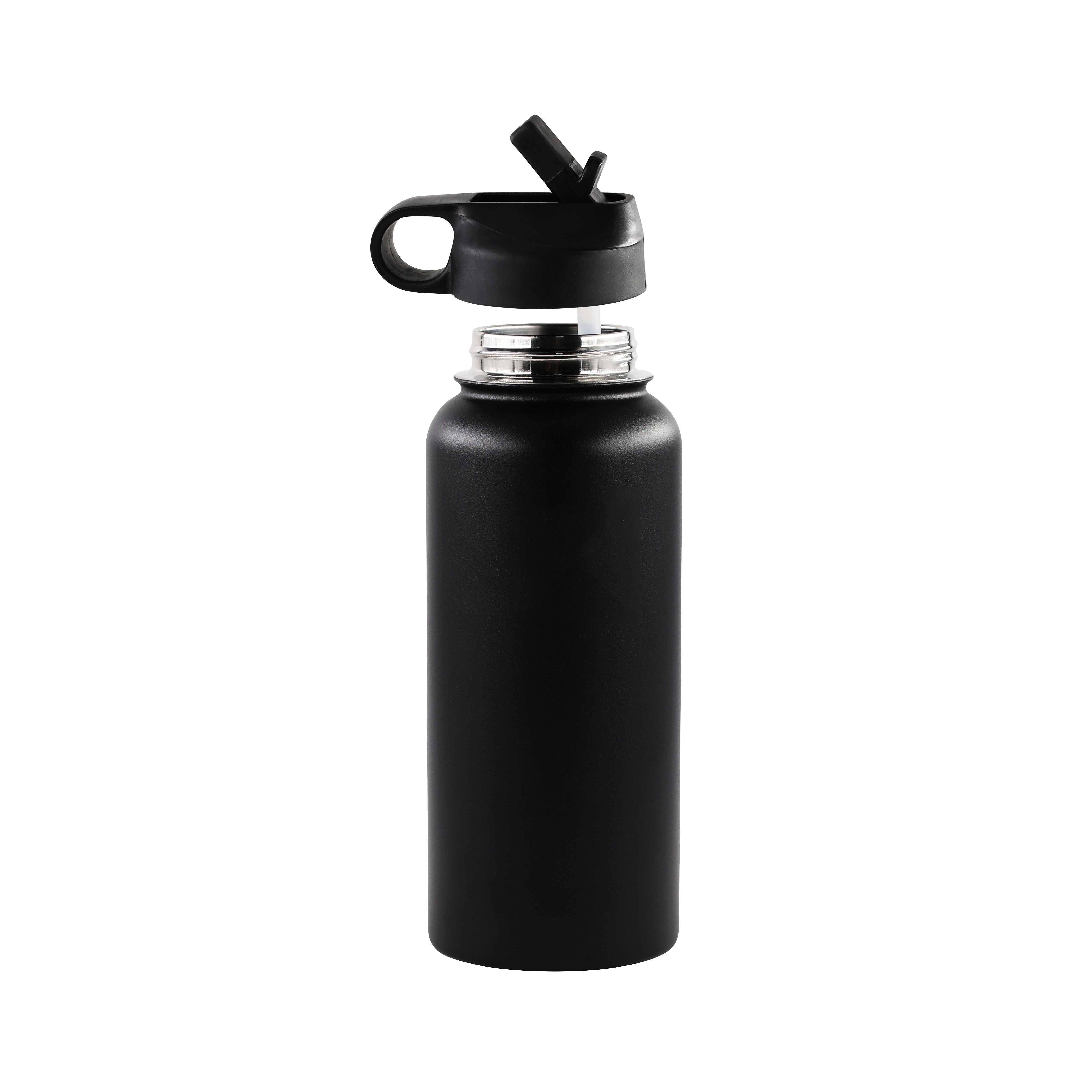 18oz Wide Mouth with BPA Free Straw Lid Double Wall Vacuum Insulated Stainless Steel Sports Water Bottle