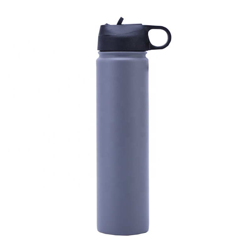 25oz Wide Mouth with BPA Free Straw Lid Double Wall Vacuum Insulated Stainless Steel Sports Water Bottle