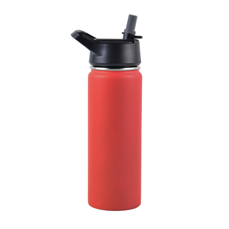 12oz Wide Mouth with BPA Free Straw Lid Double Wall Vacuum Insulated Stainless Steel Sports Water Bottle