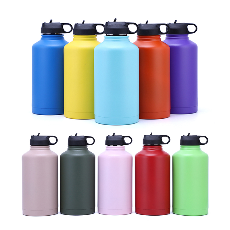 65oz Stainless Steel Reusable Water Bottle Hydro Vacuum Insulated Flask With leakprood Lid