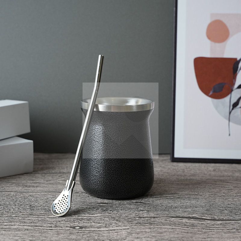 New Yerba Mate Gourd - Double Walled 18/8 Stainless Steel Mate Cup