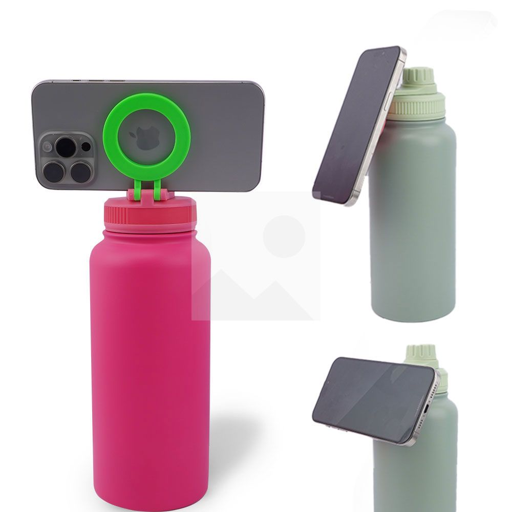Phone 32oz Smart Magnetic Cup Double stainless steel thermos magnetic ring with leak proof lid 18/8