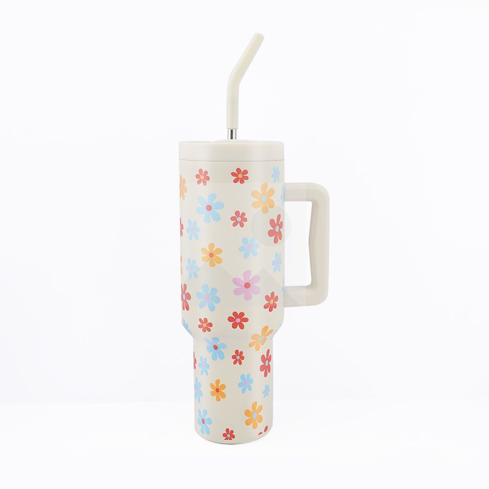 3D printed high quality 40oz tumbler 304 double stainless steel customizable with straw and plastic lid