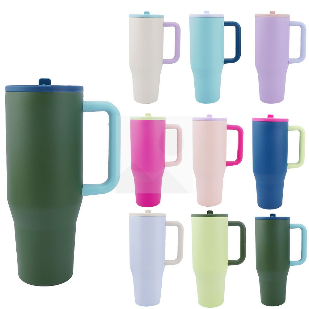 Hot 40 oz foldable sfraw tumbler, special ornate shape double wall stainless steel cup with custom color logo