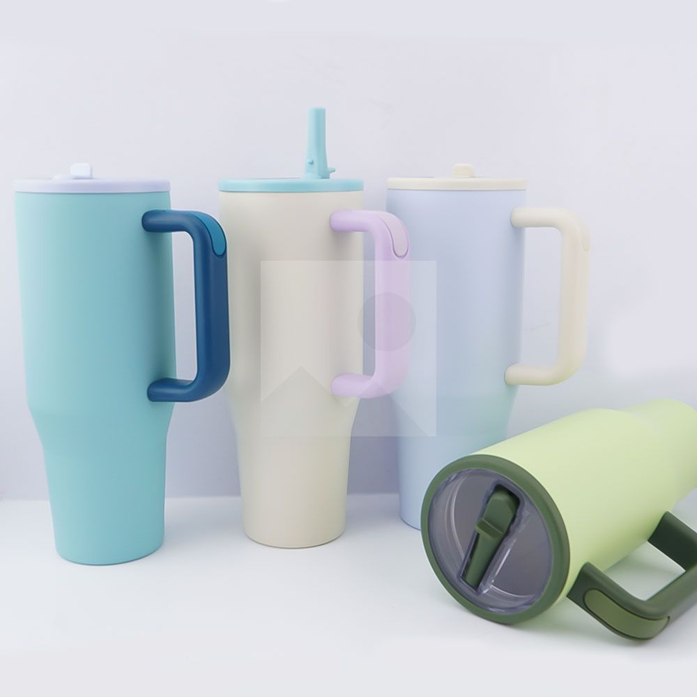 Hot 40 oz foldable sfraw tumbler, special ornate shape double wall stainless steel cup with custom color logo
