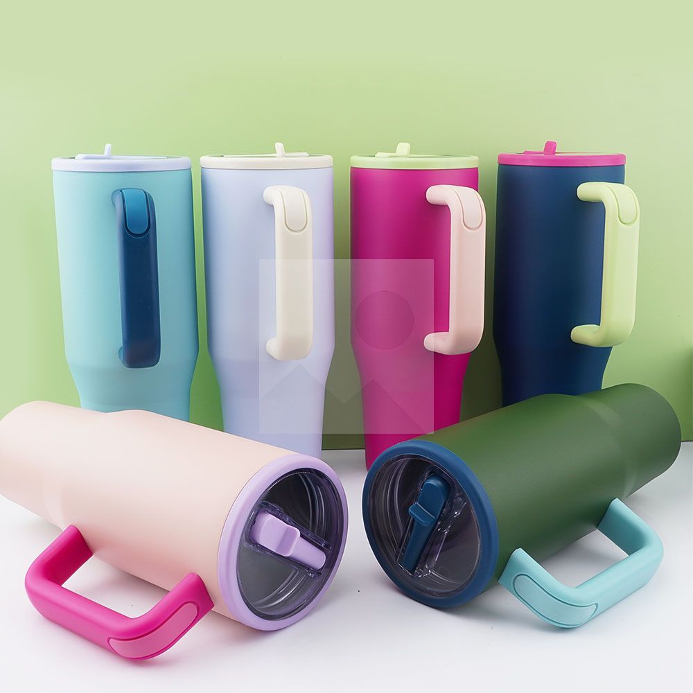Hot 40 oz foldable sfraw tumbler, special ornate shape double wall stainless steel cup with custom color logo