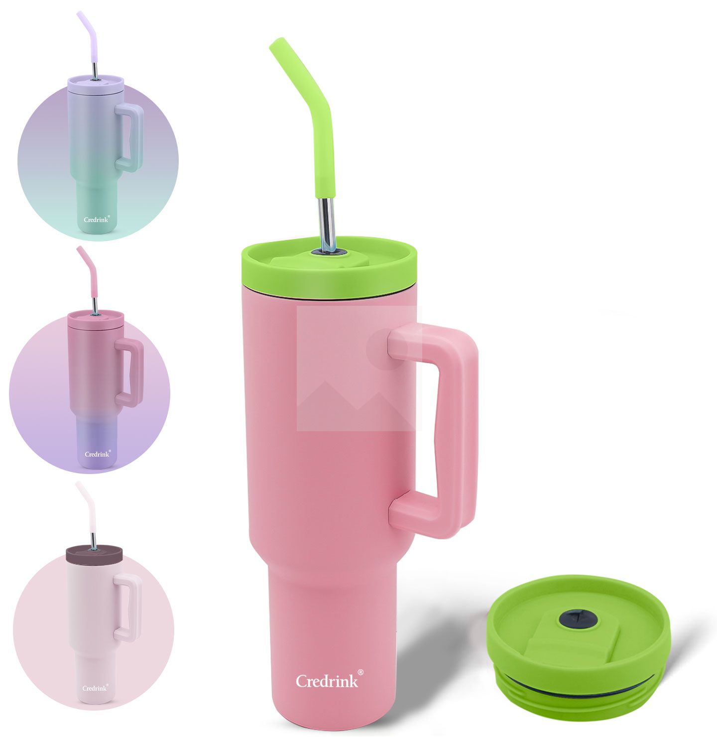 Newly designed Travel stainless steel 40oz Tumbler with handle and Straw304 stainless steel tumbler with handle and lid