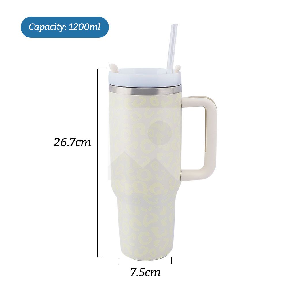 Custom Travel Stainless steel 40oz tumbler with handle and straw 304 stainless steel tumbler with handle and lid