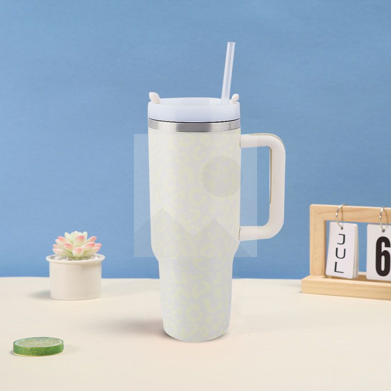 Custom Travel Stainless steel 40oz tumbler with handle and straw 304 stainless steel tumbler with handle and lid