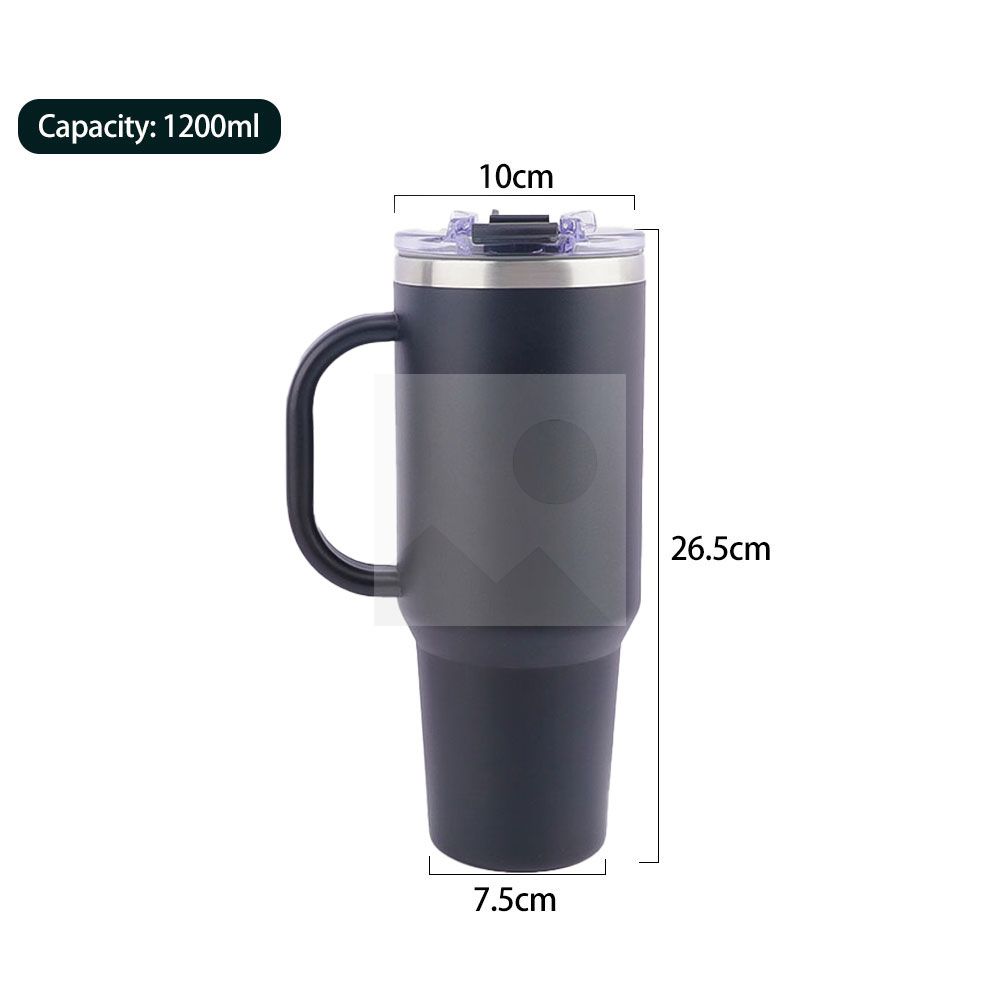 Wholesale Rainbow Gradient 40 oz stainless steel vacuum thermos travel water bottle with stainless steel handle and straw