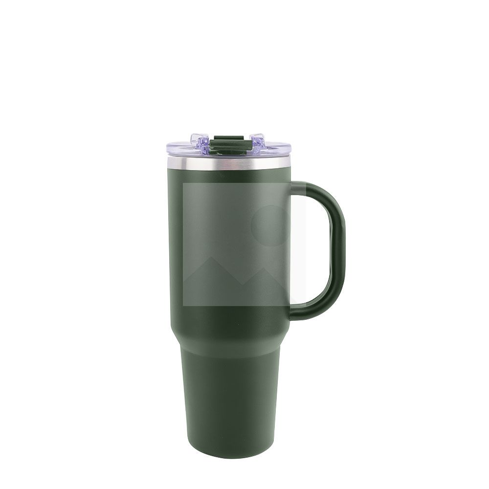 Wholesale Rainbow Gradient 40 oz stainless steel vacuum thermos travel water bottle with stainless steel handle and straw
