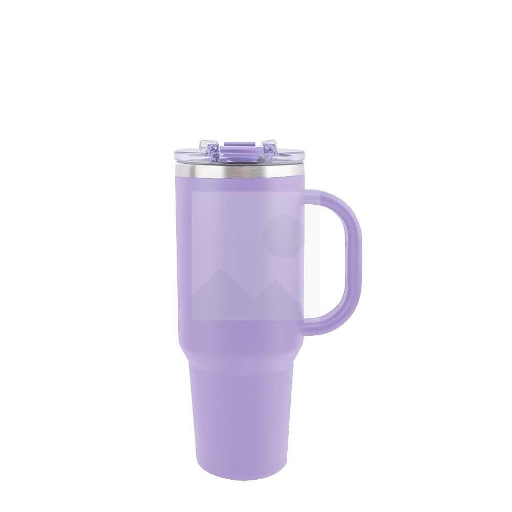 Wholesale Rainbow Gradient 40 oz stainless steel vacuum thermos travel water bottle with stainless steel handle and straw