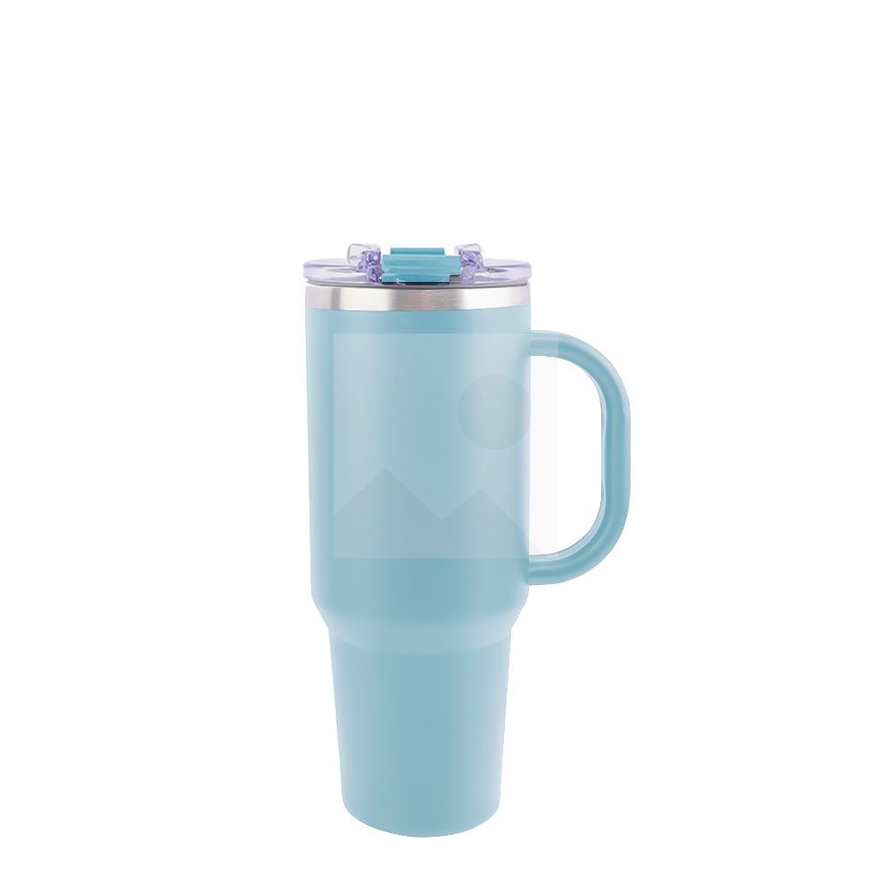 Wholesale Rainbow Gradient 40 oz stainless steel vacuum thermos travel water bottle with stainless steel handle and straw