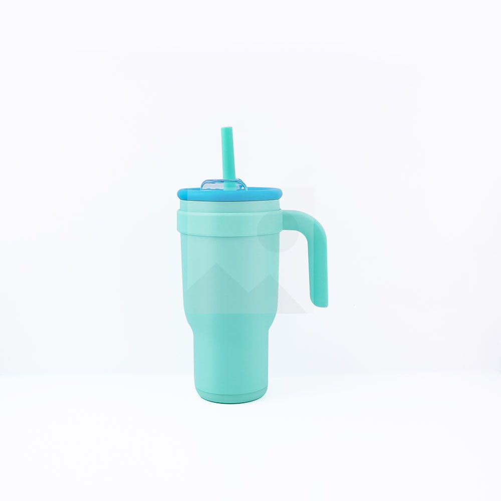 Custom Hot selling Color 30 oz Cute Girl Style Tumbler Bottle 304 stainless steel vacuum bottle with handle and straw mixed color lid