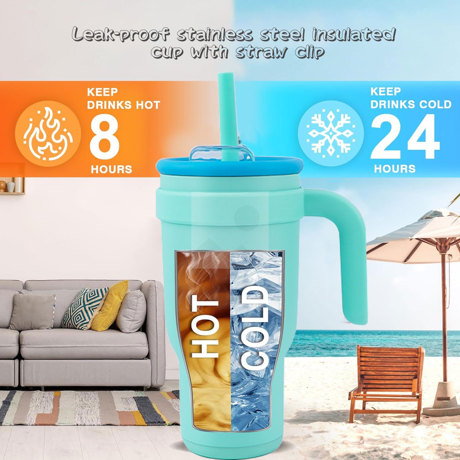 Custom Hot selling Color 30 oz Cute Girl Style Tumbler Bottle 304 stainless steel vacuum bottle with handle and straw mixed color lid