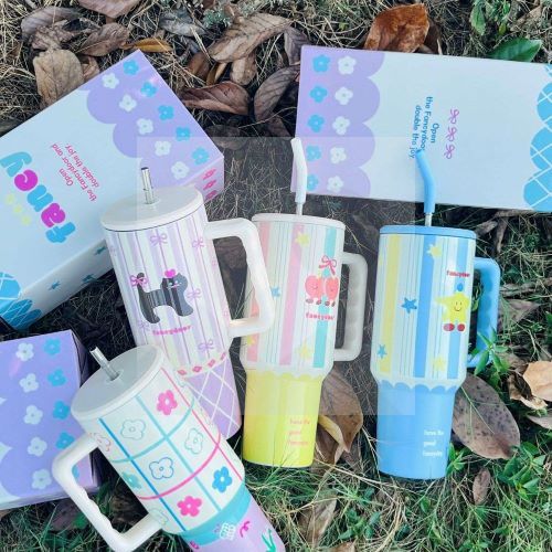 Color Tumbler 3D printing 40 oz stainless steel vacuum Tumbler with straw and lid Travel mug Coffee mug for cold and hot drinks