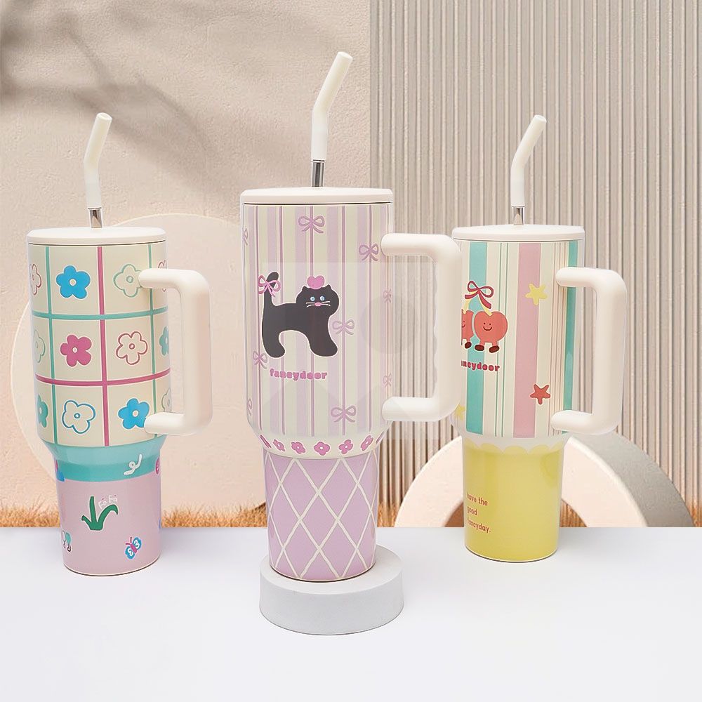 Color Tumbler 3D printing 40 oz stainless steel vacuum Tumbler with straw and lid Travel mug Coffee mug for cold and hot drinks