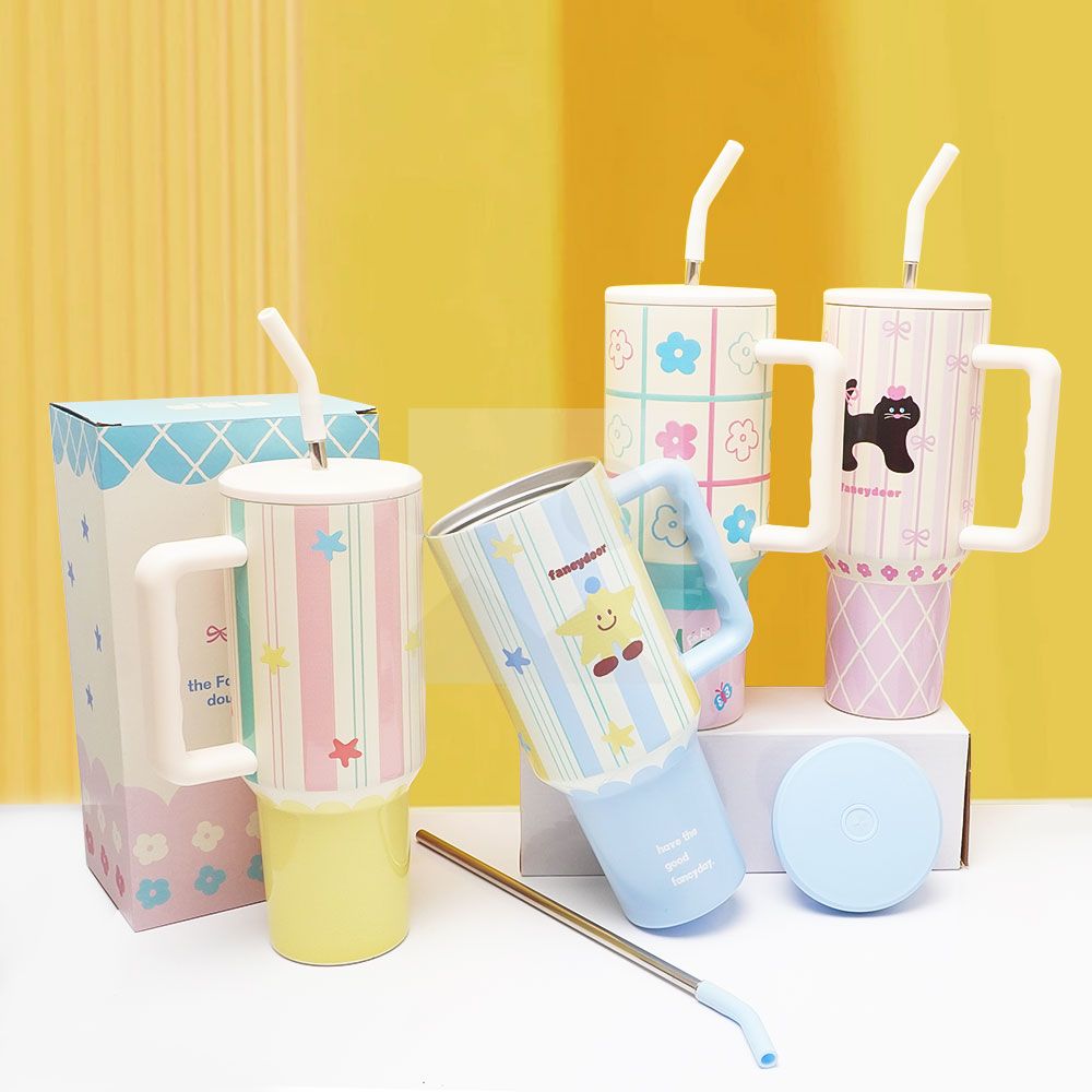 Color Tumbler 3D printing 40 oz stainless steel vacuum Tumbler with straw and lid Travel mug Coffee mug for cold and hot drinks