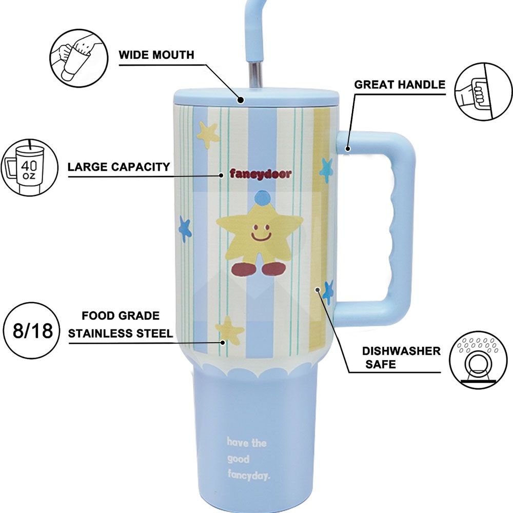 Color Tumbler 3D printing 40 oz stainless steel vacuum Tumbler with straw and lid Travel mug Coffee mug for cold and hot drinks