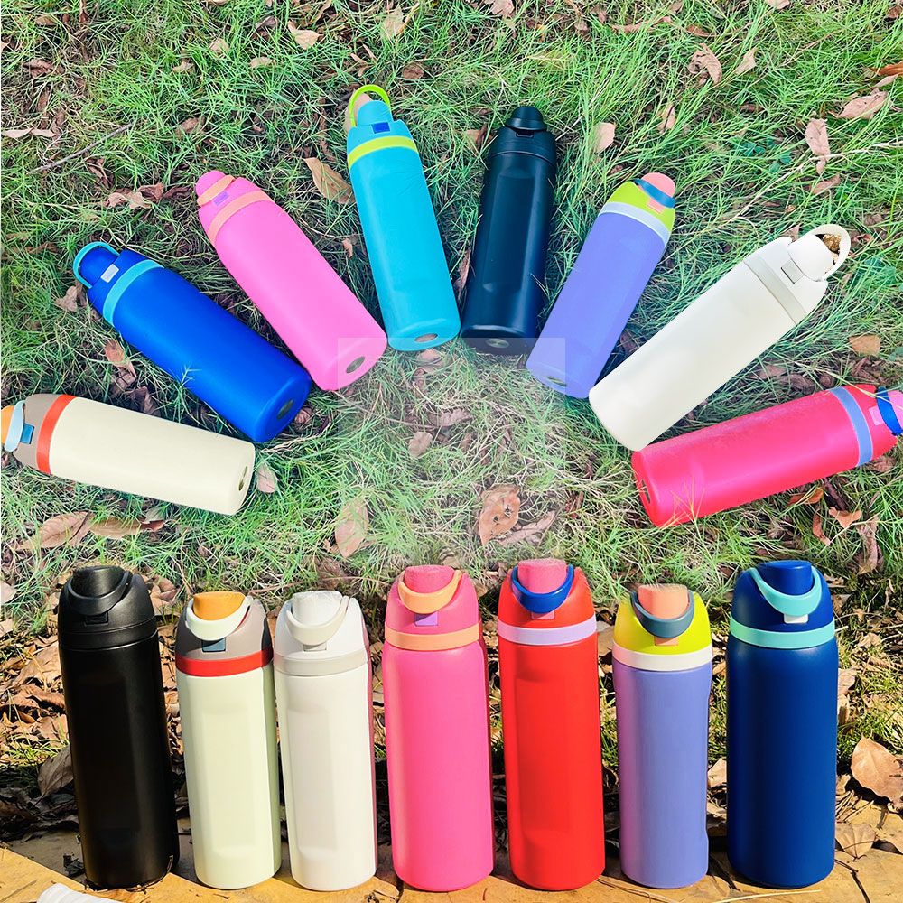 Factory wholesale 19oz 24oz 32 oz double stainless steel sports water bottles custom color and logo double mouth