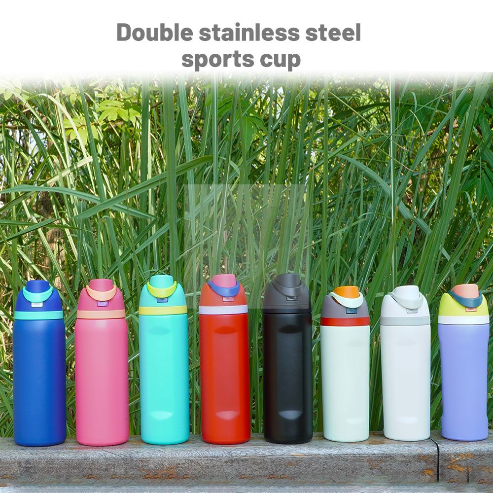 Factory wholesale 19oz 24oz 32 oz double stainless steel sports water bottles custom color and logo double mouth