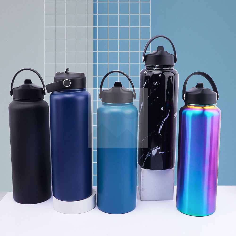 Modern fashion factory wholesale large capacity 40oz double stainless steel sports water bottle wide mouth pot custom color and logo