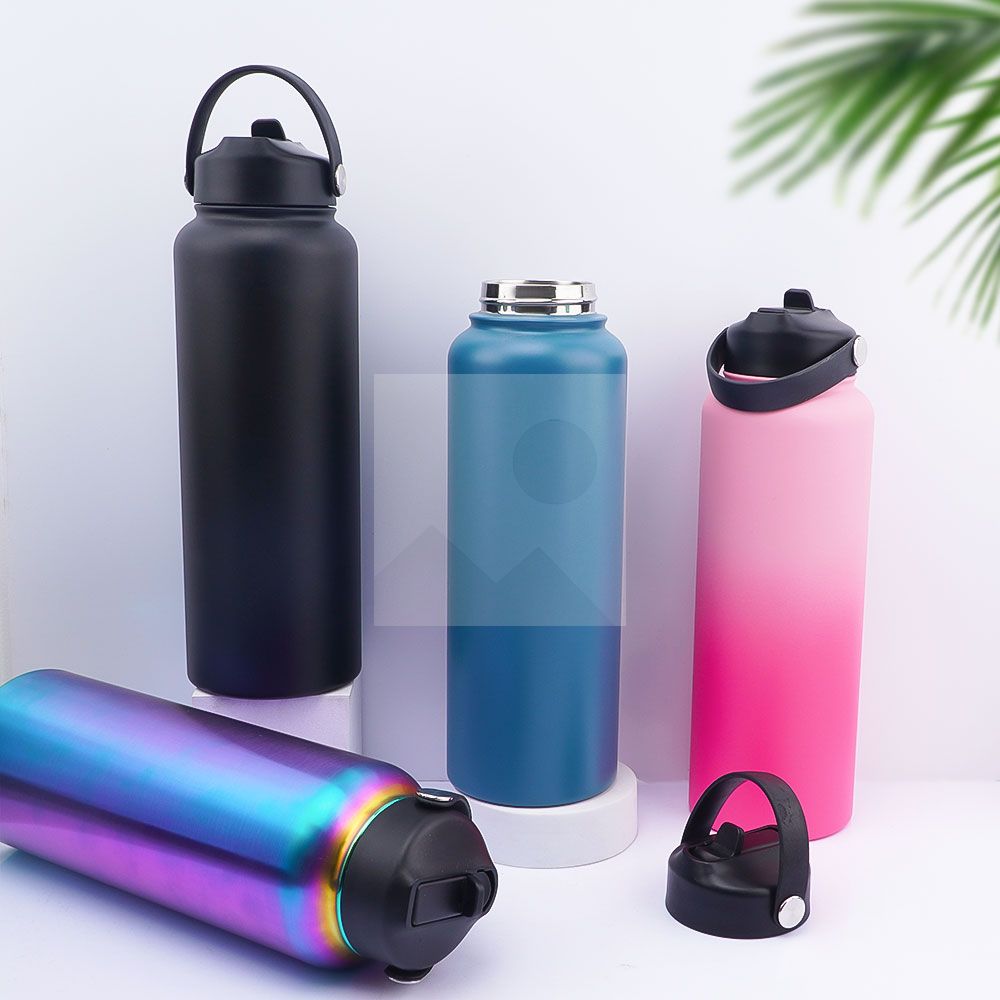 Modern fashion factory wholesale large capacity 40oz double stainless steel sports water bottle wide mouth pot custom color and logo