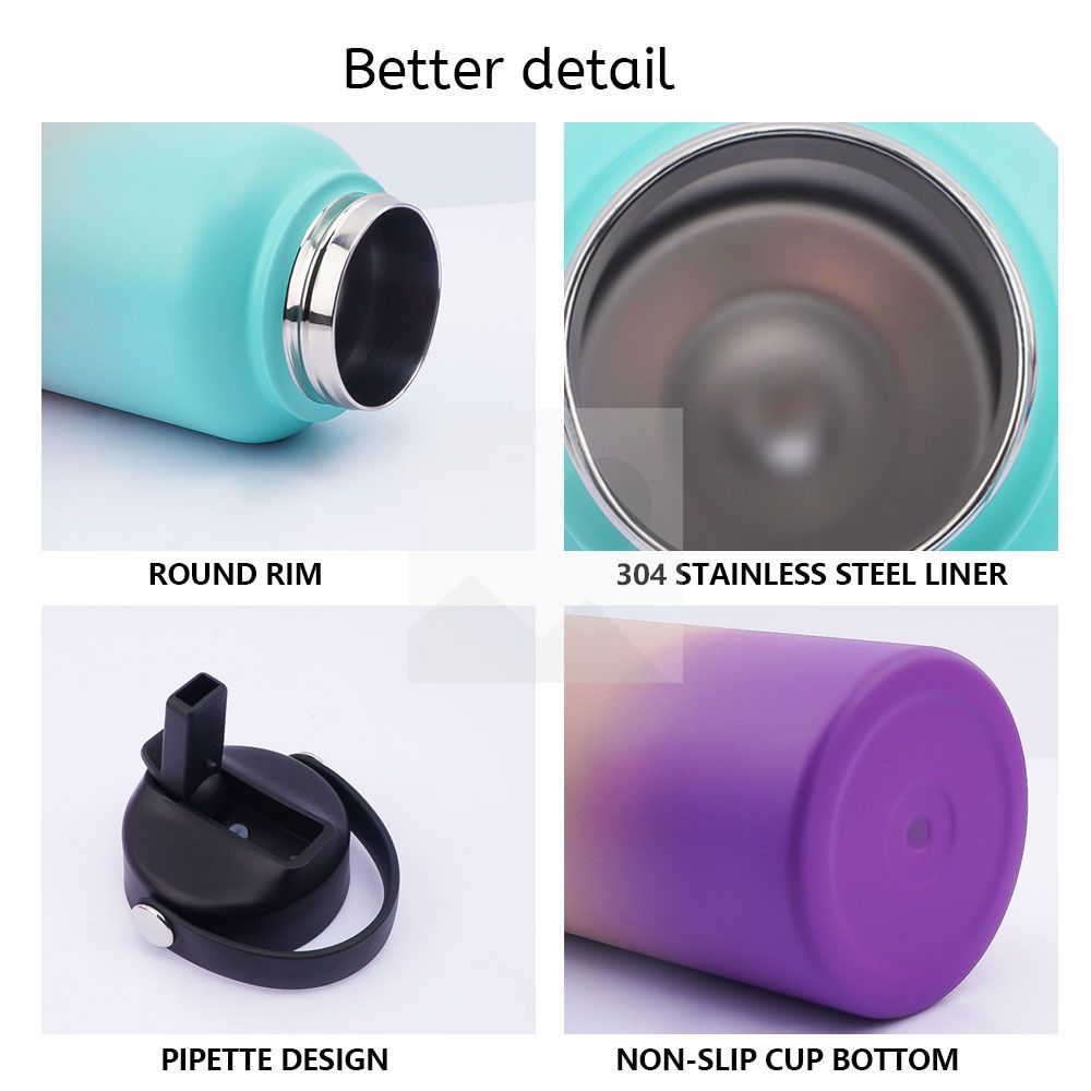 Modern fashion factory wholesale large capacity 40oz double stainless steel sports water bottle wide mouth pot custom color and logo