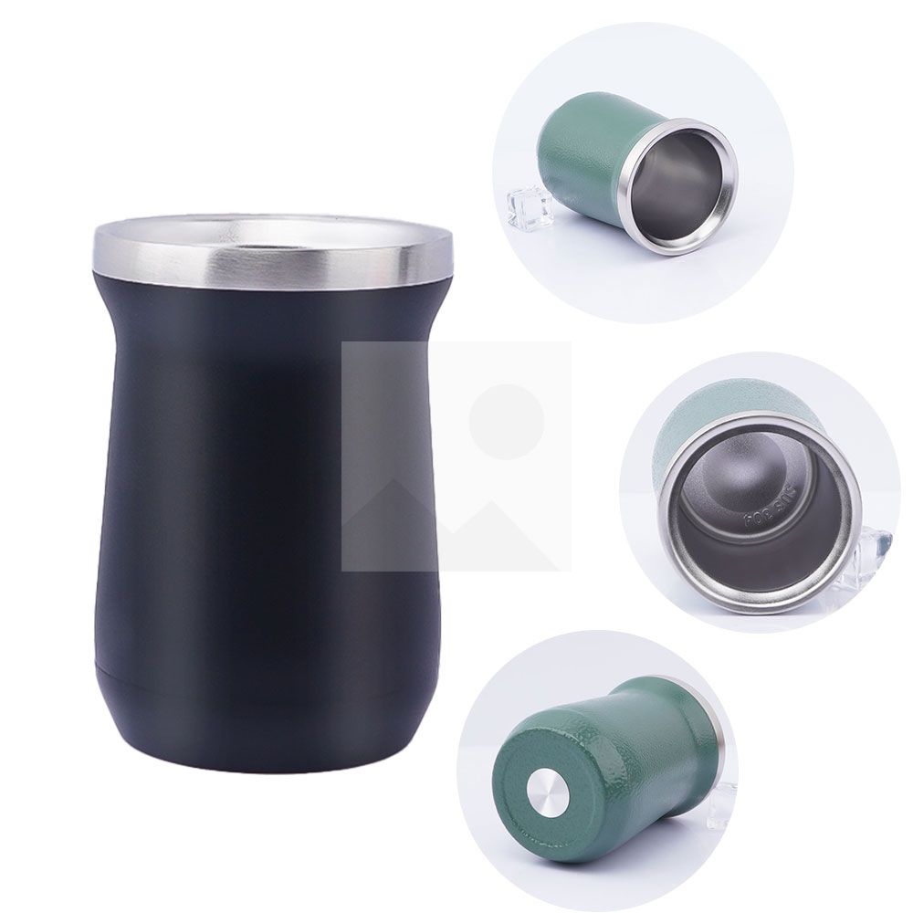 Customized New 8oz Yerba Mate cup Gourd - Double Walled 18/8 304 Stainless Steel Mate Cup
