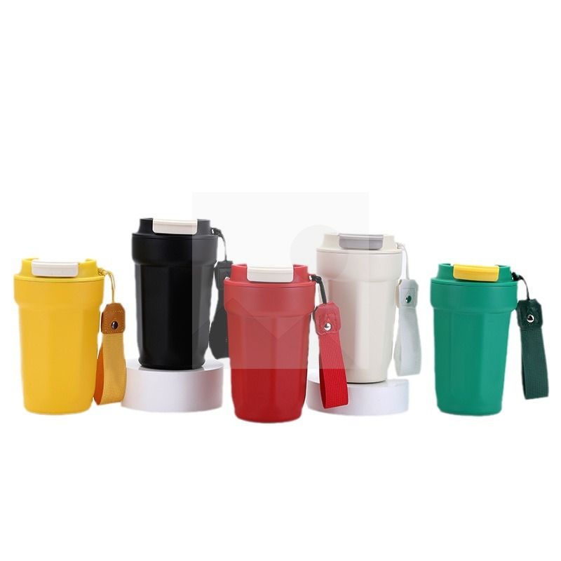 Creative Coffee Cup 320ml/10oz Double vacuum insulated 316 stainless steel coffee cup non-slip handle folding lid leak-proof