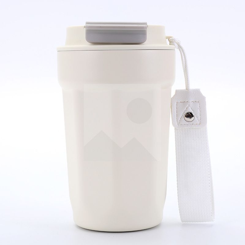 Creative Coffee Cup 320ml/10oz Double vacuum insulated 316 stainless steel coffee cup non-slip handle folding lid leak-proof