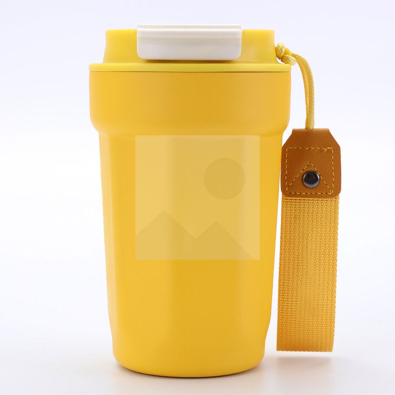 Creative Coffee Cup 320ml/10oz Double vacuum insulated 316 stainless steel coffee cup non-slip handle folding lid leak-proof