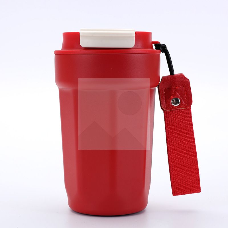 Creative Coffee Cup 320ml/10oz Double vacuum insulated 316 stainless steel coffee cup non-slip handle folding lid leak-proof