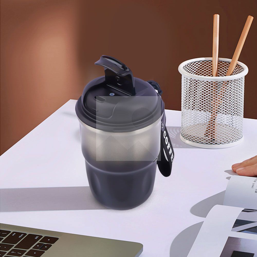 New Creative Coffee cup 320 ml /10 oz double vacuum insulated 316 stainless steel travel coffee cup handle folding cover leak proof