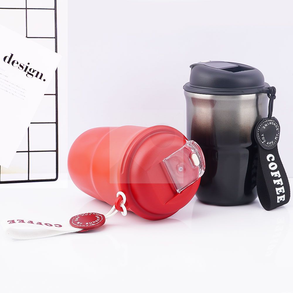 New Creative Coffee cup 320 ml /10 oz double vacuum insulated 316 stainless steel travel coffee cup handle folding cover leak proof