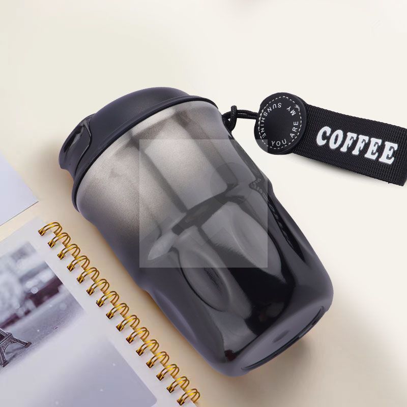 New Creative Coffee cup 320 ml /10 oz double vacuum insulated 316 stainless steel travel coffee cup handle folding cover leak proof