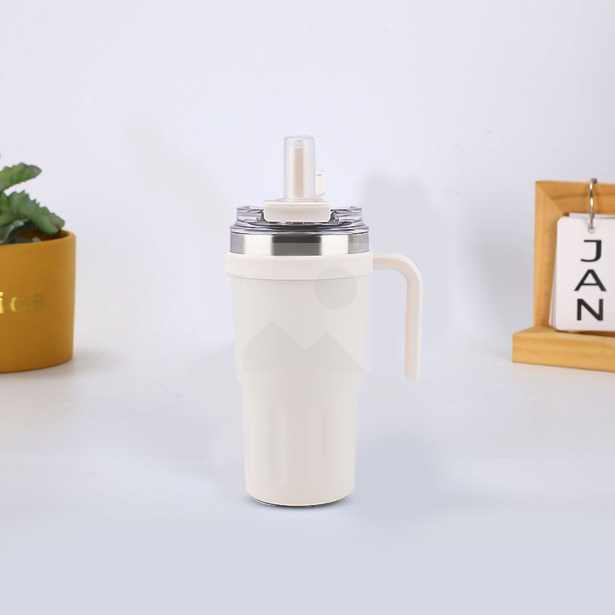 600 ml /20 oz reusable children's double stainless steel handle cup with straw and straw cap for children food grade 100% leak proof