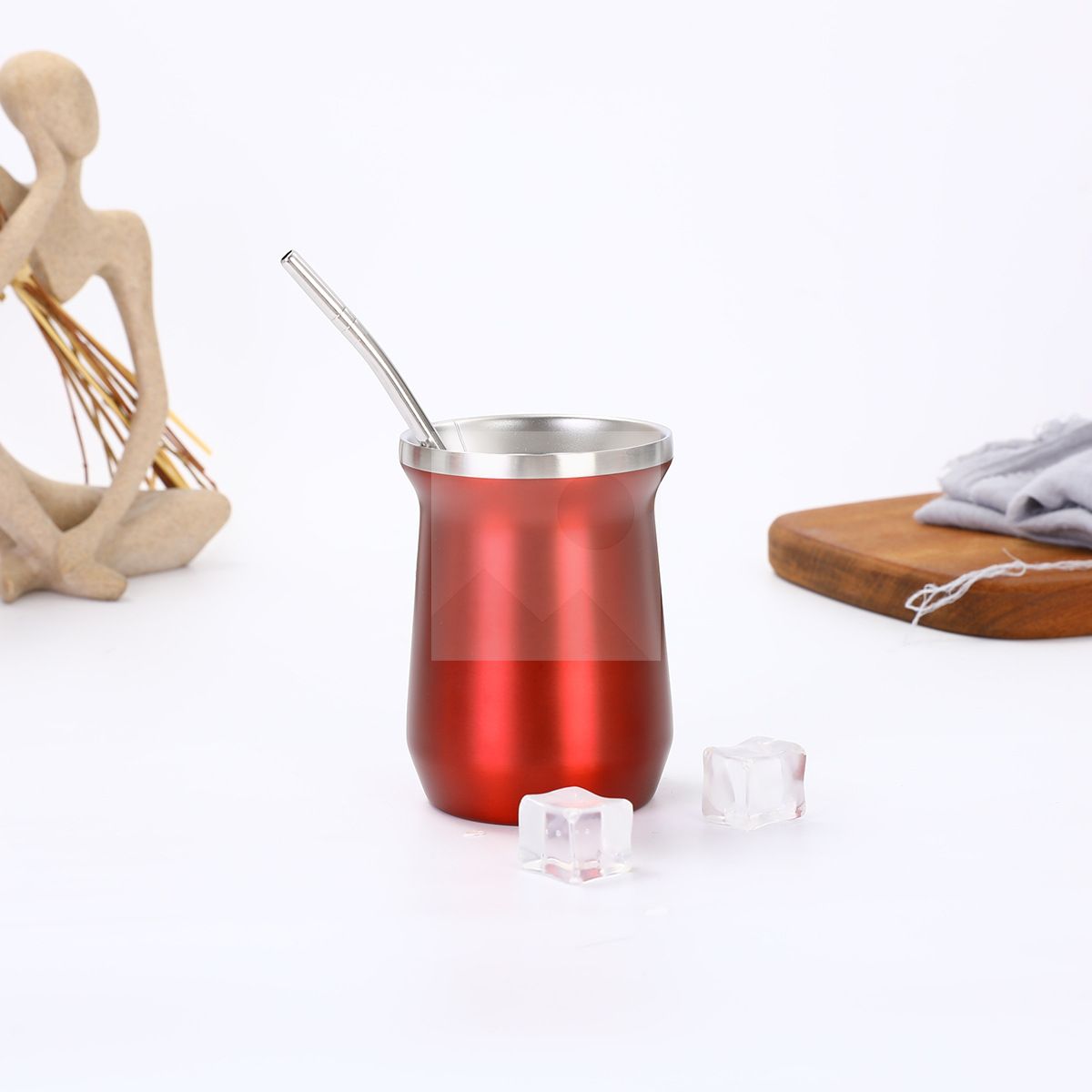 Large capacity 1200 ml 8 oz double stainless steel hot water bottle set with yerba Companion Cup set water bottle with stainless steel straw 18/8