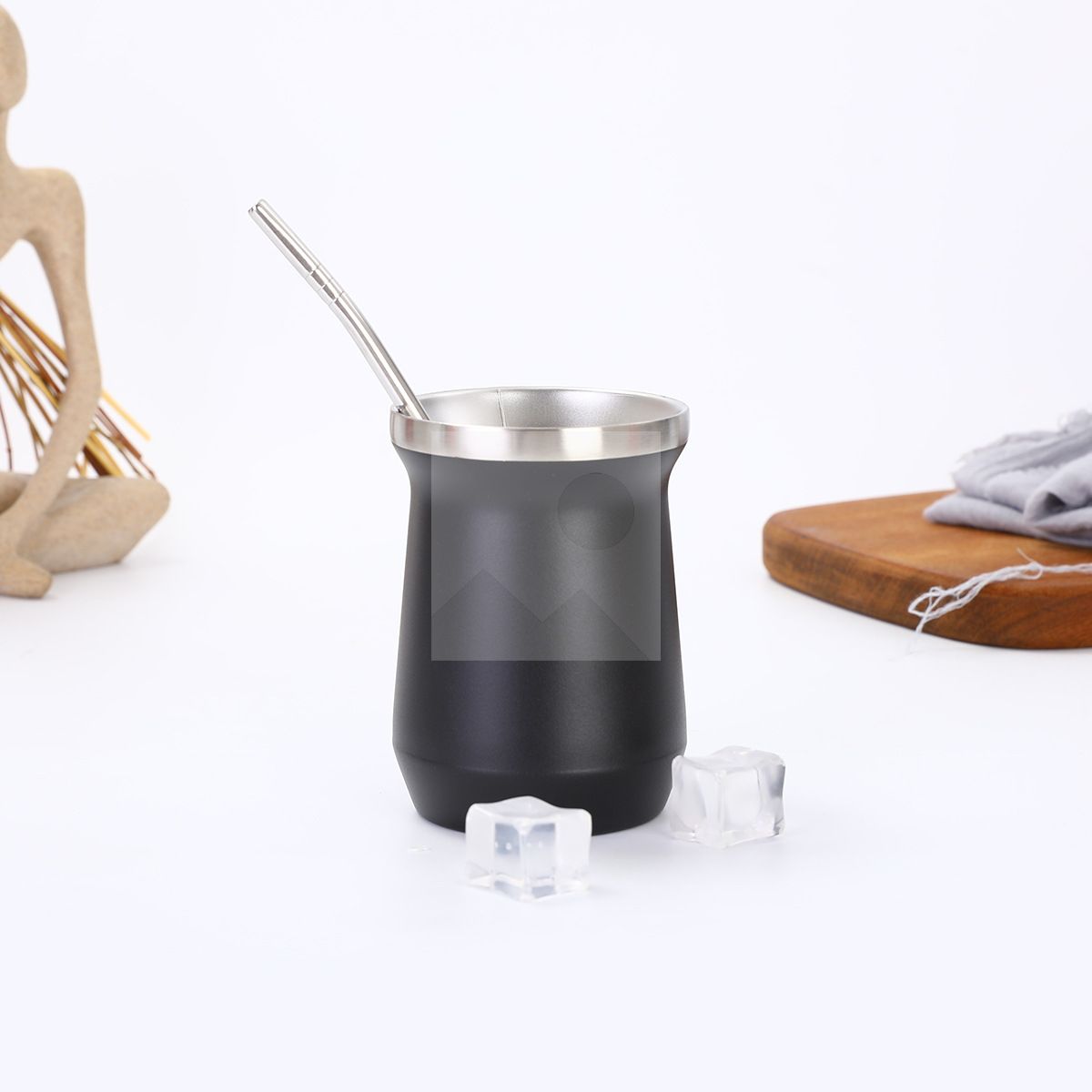 Large capacity 1200 ml 8 oz double stainless steel hot water bottle set with yerba Companion Cup set water bottle with stainless steel straw 18/8