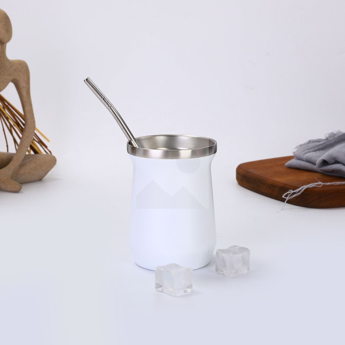 Large capacity 1200 ml 8 oz double stainless steel hot water bottle set with yerba Companion Cup set water bottle with stainless steel straw 18/8