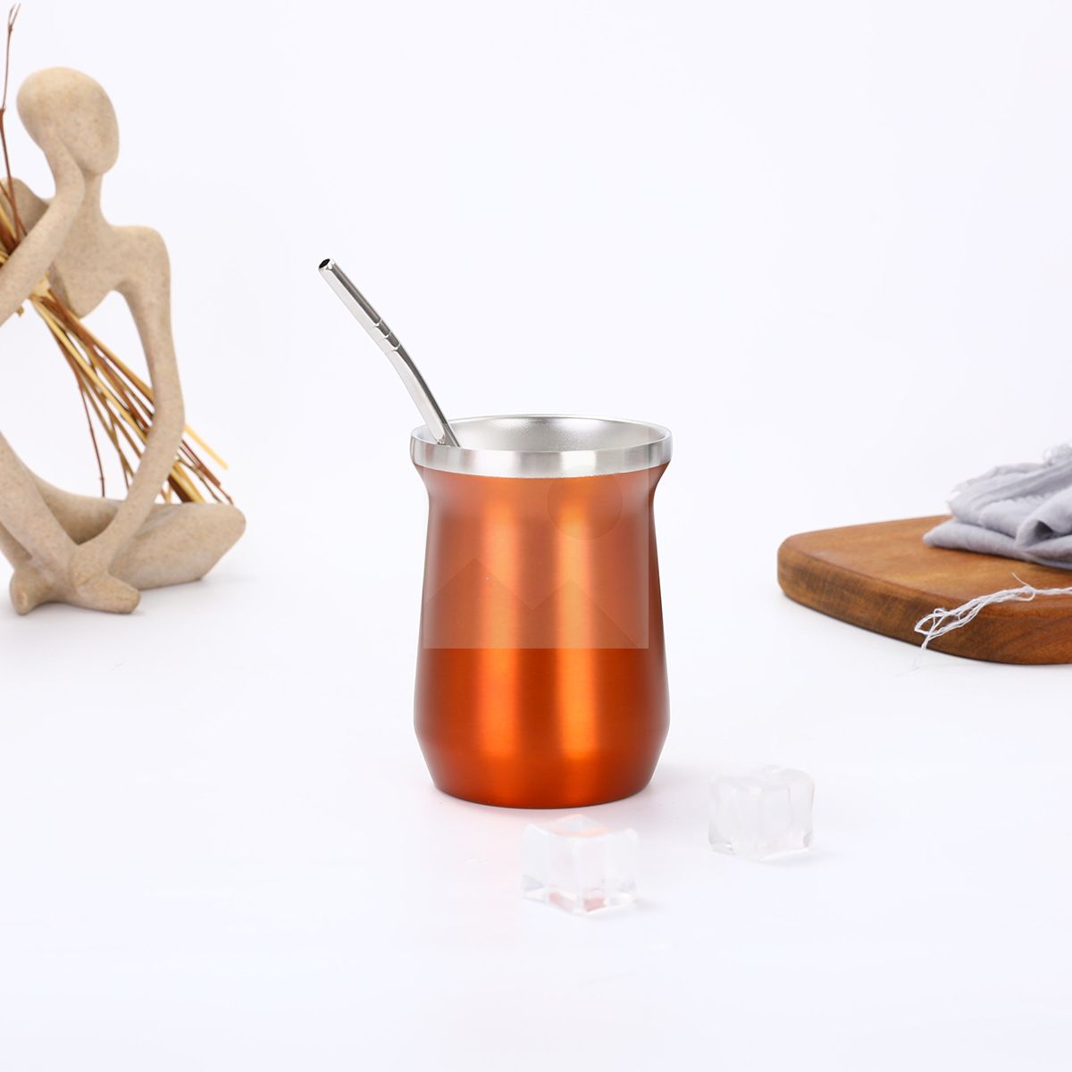 Large capacity 1200 ml 8 oz double stainless steel hot water bottle set with yerba Companion Cup set water bottle with stainless steel straw 18/8