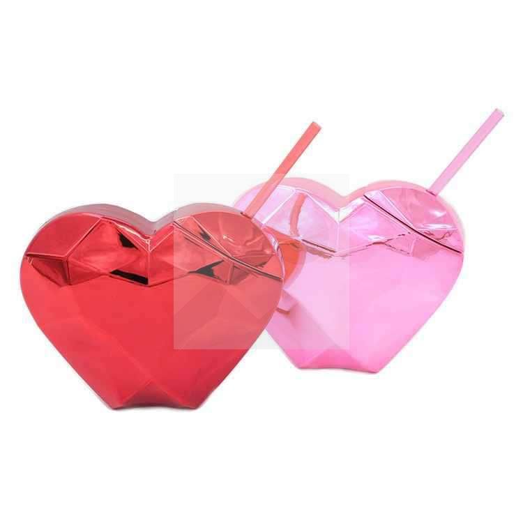 560 ml wedding cup Colorful food grade BPA free travel plastic love cup custom color and logo plastic straw disco party