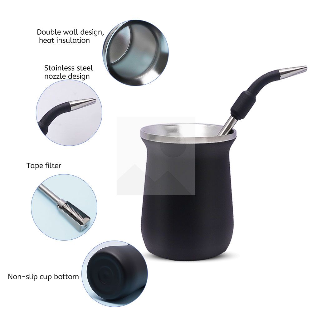 Yerba mate cup sets Double Wall Insulated 304 stainless stee