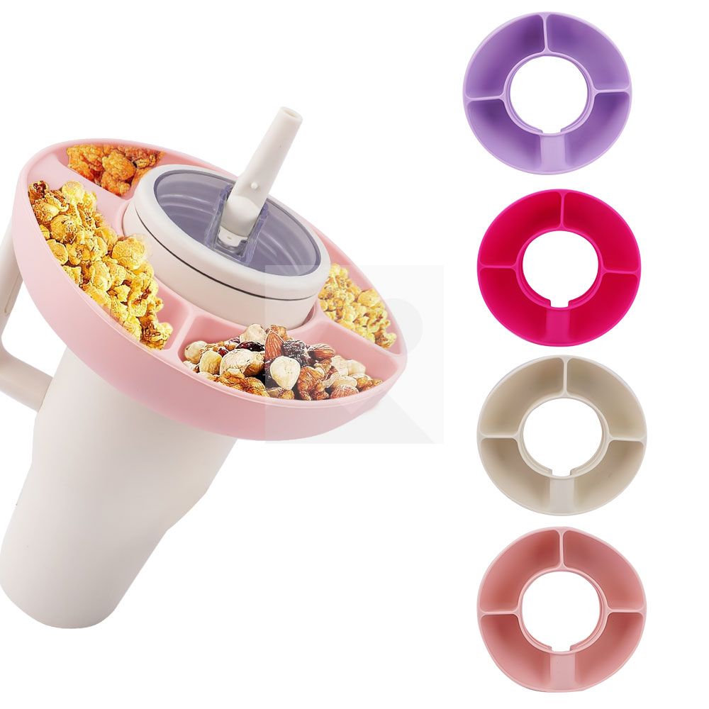 New Year's Party 40oz Tumbler snack tray Silicone snack bowl with handle accessories Christmas Party decorations Food grade