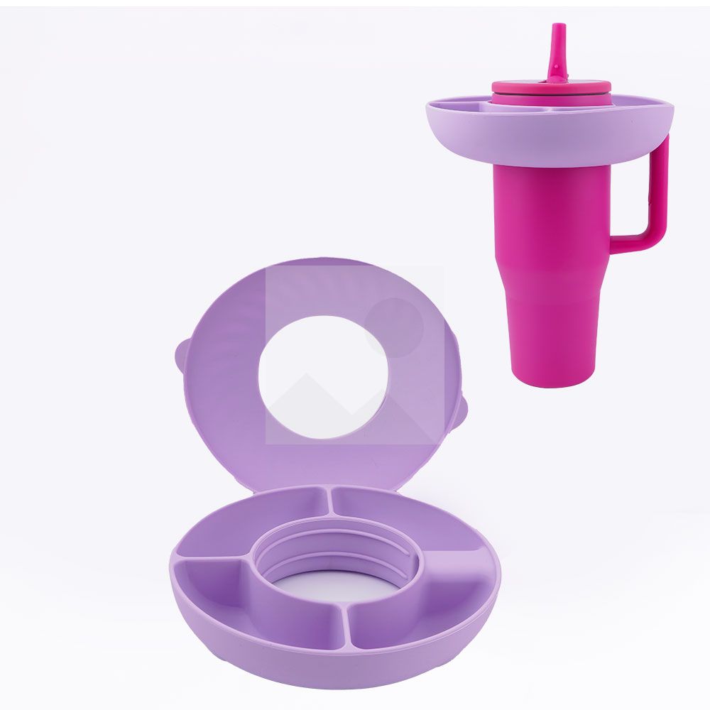New Year's Party 40oz Tumbler snack tray Silicone snack bowl with handle accessories Christmas Party decorations Food grade