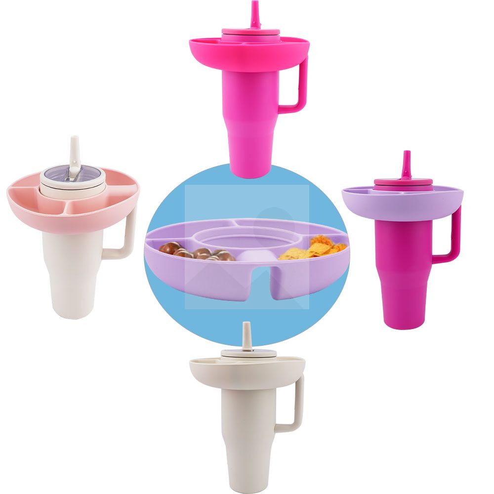 New Year's Party 40oz Tumbler snack tray Silicone snack bowl with handle accessories Christmas Party decorations Food grade
